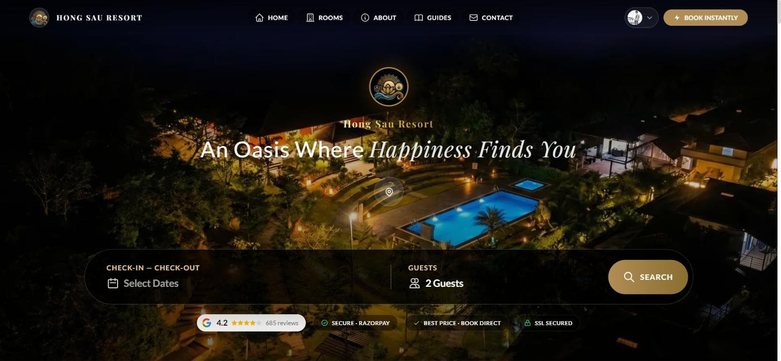 Hong Sau Resort — Live Production Screenshot